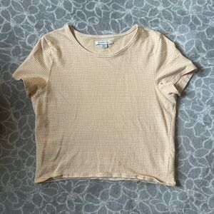 American Eagle yellow gingham baby tee